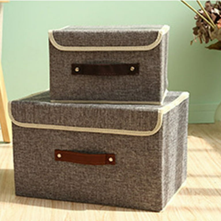 Collapsible Storage Bins with Lids Fabric Decorative Storage Boxes Cubes  Organizer Containers Baskets