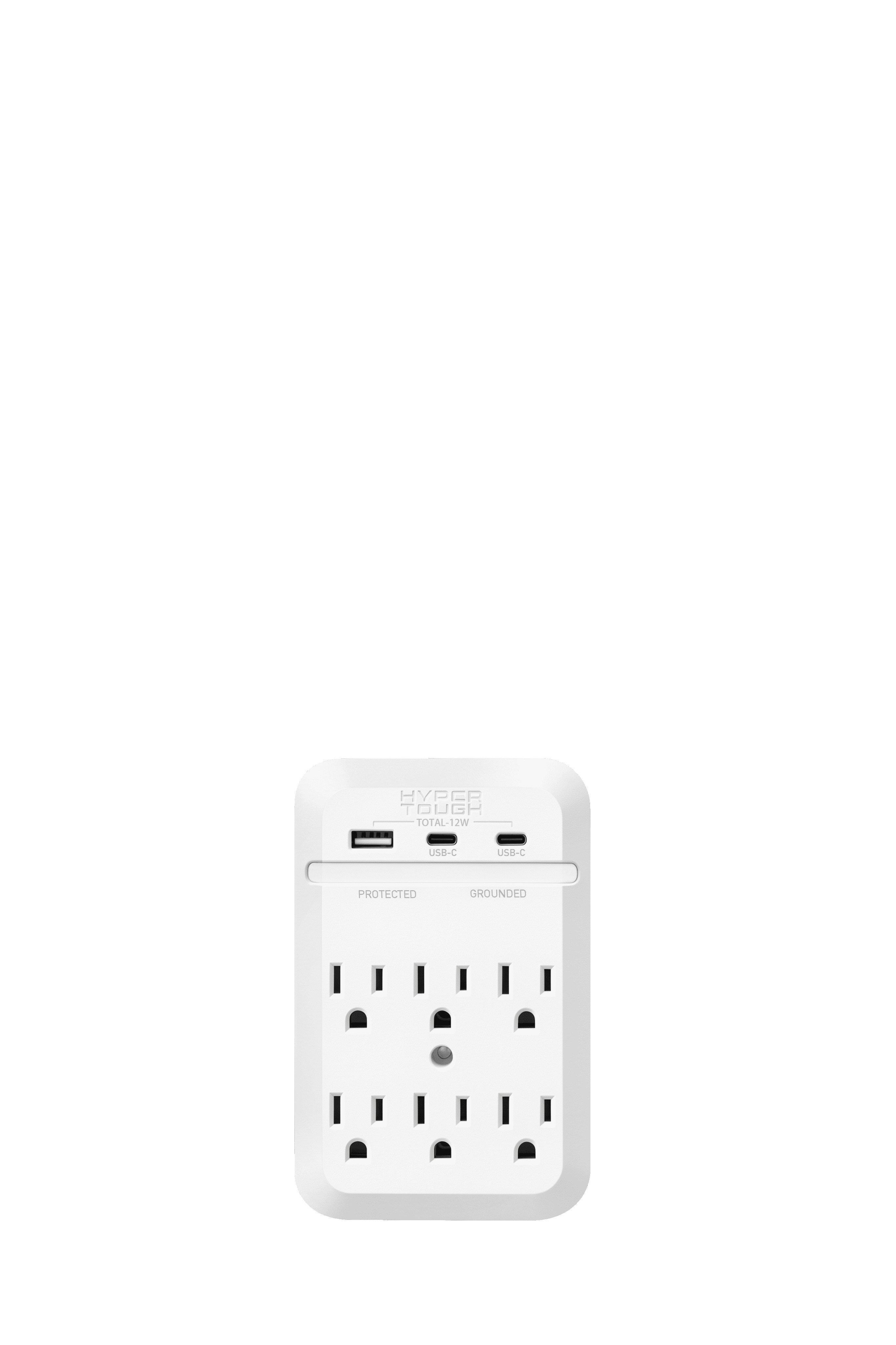 Hyper Tough Electrical USB Outlet Extender With 6 Outlet, USB Ports and Surge Protector