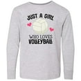 thumbnail image 3 of Inktastic Just a Girl Who Loves Volleyball Long Sleeve Youth T-Shirt, 3 of 5