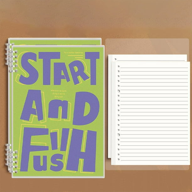 Xihbxyly Cuaderno Vintage de Hojas Sueltas, Cubierta Gruesa Mate, Páginas Desmontables para Fácil Personalización, Escritura Suave, Elegante Color Verde, Ideal para Uso Diario, Paquete de 2, 14 X 20,