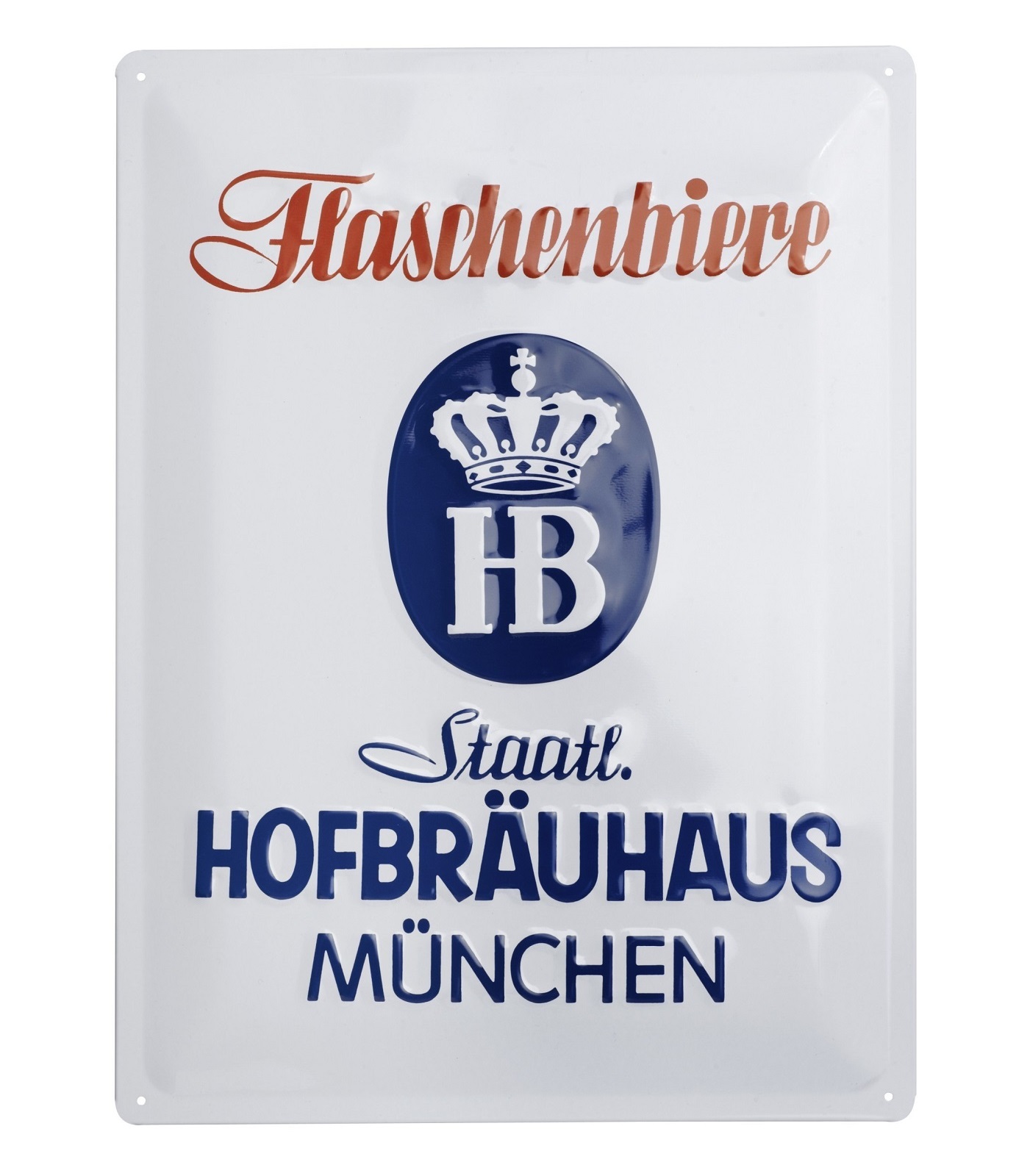 Hofbrauhaus Munich Munchen Flaschenbiere Metal Beer White Wall Sign