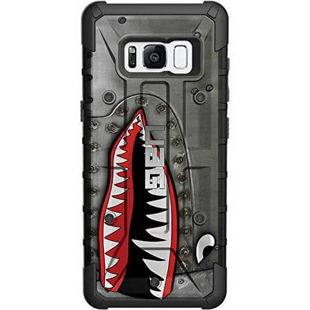 Limited Edition Customized Prints by Ego Tactical Over a UAG Urban Armor Gear Case for Samsung Galaxy S8 (Standard Size 5.8") - P-40 TigerShark Jaws Teeth Warthog Warhawk -A100