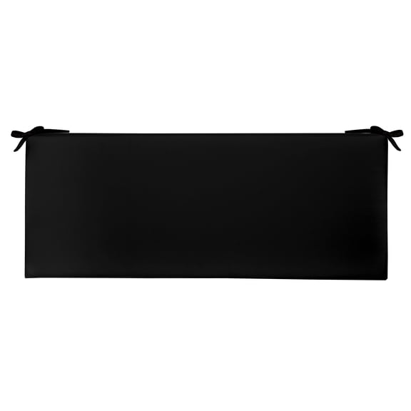 RSH Décor Indoor Outdoor 3” Foam Bench Cushion with Ties (72” x 18” x 3”), Solid Black