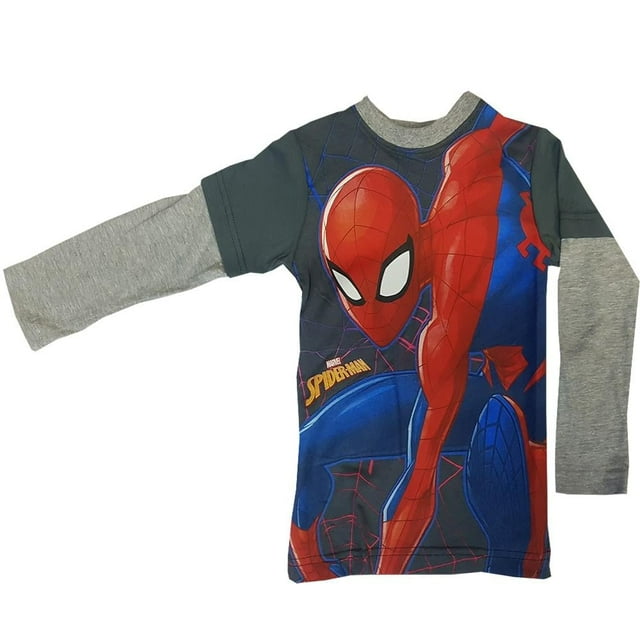 Playera para Niño Spiderman Gris Manga Larga Talla 6