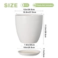 thumbnail image 3 of Ordivic 12in × 12in × 11.5in White Ceramic Planter with Saucer, Large Indoor Plant Pot for Big Houseplants, 3 of 6