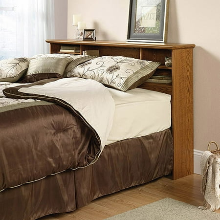 Sauder Orchard Hills Bookcase Headboard, Carolina Oak
