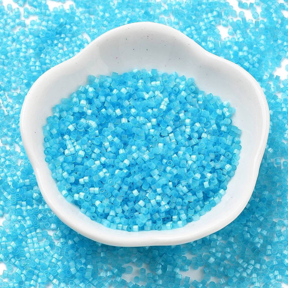 1pound Imitation Cat Eyes Glass Seed Beads Dyed Cylinder Deep Sky Blue 1.6x1.3mm Hole: 0.8mm about 60000pcs/pound