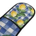thumbnail image 4 of Yayeee Double Oven Mitt Kitchen Heat Resistant Baking 35" x7" Quilted Glove, Blue Plaid Lemon, 4 of 6