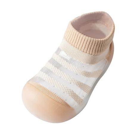 

Kids Socks 5-3Y Anklet Soft Striped Slipper Shoes Rubber Breathable Baby Girls Boys Stocking