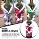 thumbnail image 5 of Naiovety Funda para botella de vino Cuello de piel elástico de comedor Ropa de Navidad Copo de nieve Bolsa de champán Accesorios de Rojo, 5 of 6