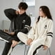 thumbnail image 5 of Pijamas de pareja de otoño e invierno de forro polar coral grueso para mujer, franela de invierno con dibujos animados para hombre, ropa de casa, traje con cremallera, 5 of 6