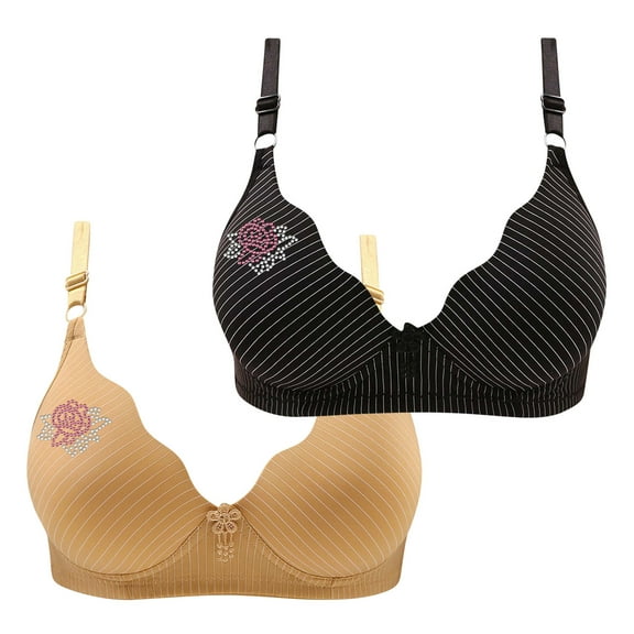 Kmdttou 2PC Play-tex 18 Hour Bras for Women Push-Up Full Coverage Comfort Supportive Bra Comfortable Breathable Bra Underwear No Rims