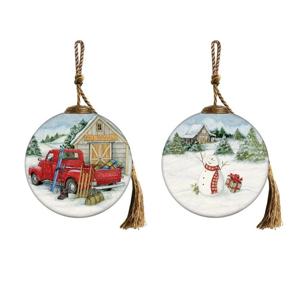 Inner Beauty 2011072 Ski Rental Ornament, Glass