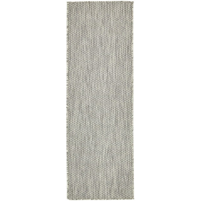 Unique Loom Solide Collection Casual Transitionnel Tapis d'Intérieur et Extérieur Flatweave Runner, 2' x 6', Gris Clair/gris