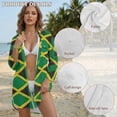 thumbnail image 6 of Xoenoiee Jamaica Flag Print Womens Bathing Suit Cover Ups Side Split Long Sleeve Bikini Swimsuit Coverup Button Down Beach Dress Shirt Plus Size, 3XL, 6 of 7