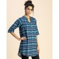 thumbnail image 2 of Moomaya Printed Rayon 3/4 Sleeve Mandarin Collar Top - Regular Fit Stylish Top, 2 of 9