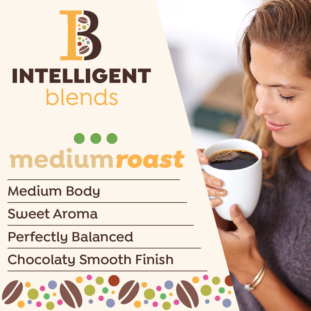 Intelligent Blends Medium Dark Roast Coffee Pods, Compatible w/ K-Cup Brewers, 100ct