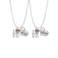 thumbnail image 1 of Delight Jewelry Silvertone Love with Chocolate Cupcake Mother & Daughter Heart Necklaces (Set of 2), 19"+2", 1 of 4