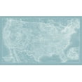 thumbnail image 2 of Vision Studio 24x16 Gold Ornate Wood Framed with Double Matting Museum Art Print Titled - US Map on Aqua, 2 of 4