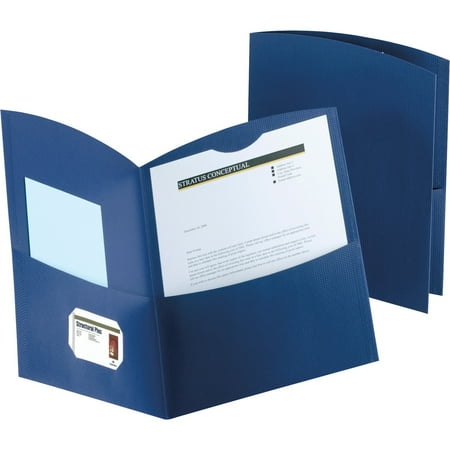Contour Pocket - Oxford, OXF5062523, Contour Two Pocket Folders, 25 / Box, Dark Blue