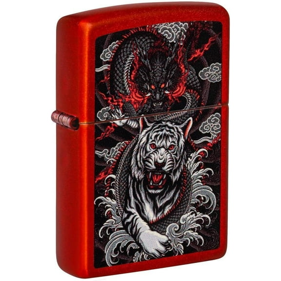 Zippo Lighter - Personalized Custom Message Engrave Dragon Tiger Design 48933