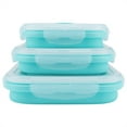 thumbnail image 2 of Portable Silicone Lunch Box Set Folding Microwave Safe Lunchbox Food Container Green, 2 of 8