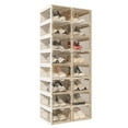 thumbnail image 1 of ANTBOX Portable Shoe Rack Organizer, Stackable Sneaker Organizer Cabinet, 8 Tier 16 Pairs (Brown) - ST2-D8, 1 of 6