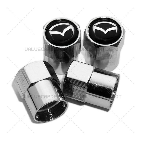4pcs Hex Fit Mazda Car Wheels Tire Air Valve Caps Stem Dust Cover Decor Silver