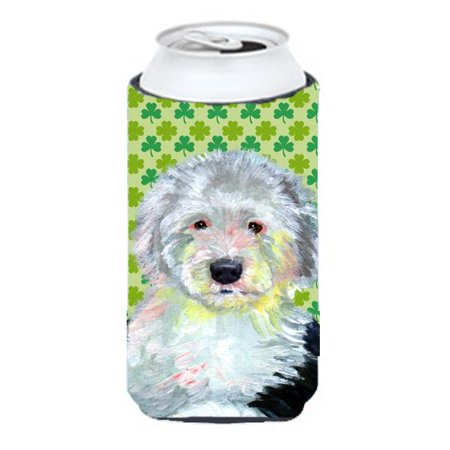 

Old English Sheepdog St. Patricks Day Shamrock Tall Boy bottle sleeve Hugger - 22 To 24 oz.