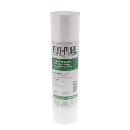 Neo-Pure MB-25098-05 Polypropylene Sediment Depth Filter with 5 Micron, 9 7/8", White