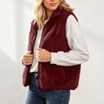 thumbnail image 2 of HAiming Fleece Vest for Women Sleeveless Lightweight Comfy Solid Color Casual Jackets Fall Winter Outdoors Sweaters, 2 of 9