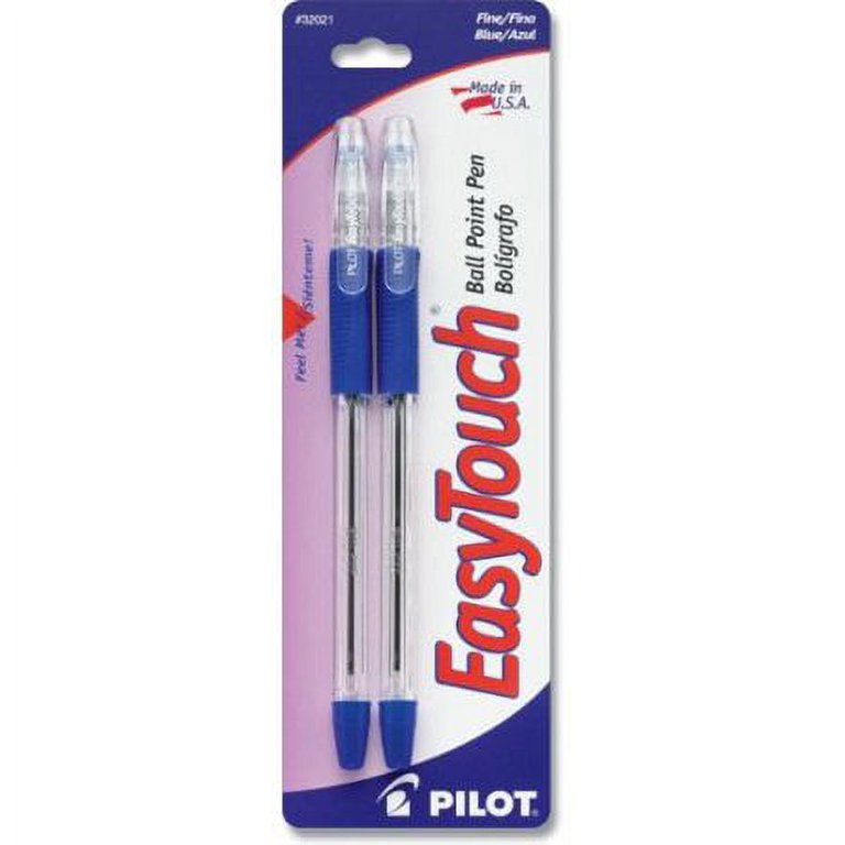 Pilot EasyTouch Ball Point Stick Pens, Fine Point, 2-Pack, Blue Ink (32021)