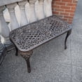 thumbnail image 3 of Ornate Cast Aluminum Metal Rectangular Bronze Patio Coffee Table, 3 of 4
