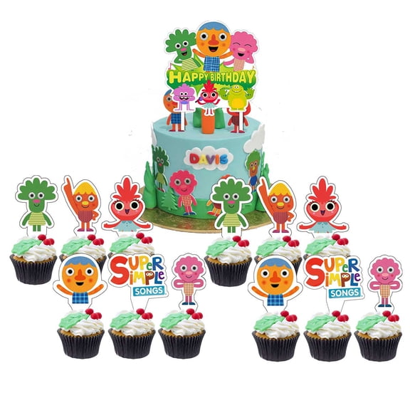 Super Simple Songs Cake Topper CupcakeS Set Birthday Party Supplies Decoration Decor Kit