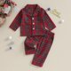thumbnail image 2 of BeQeuewll-Conjunto de pijamas de Navidad para niños, camisa de manga larga con botones y pantalones elásticos, ropa de dormir para otoño, 2 of 4
