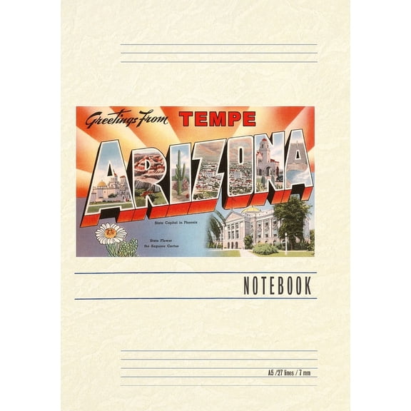 Vintage Lined Notebook Greetings from Tempe, Arizona (Paperback)