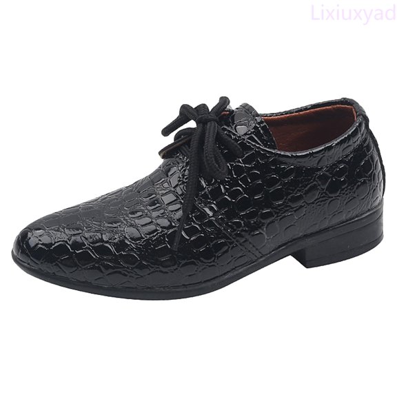 Lixiuxyad Boys Leather Shoes Four Seasons New Pattern Fashion Simple Solid Color Lace Up Low Heel Comfortable Performance Shoes Kids Party School Shoes Sizes 7.5(Little Kid 1-1.5 Years)