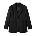 thumbnail image 4 of MaFYtyTPR Blazer for Women Long Sleeve Single Button Loose Fit Casual Office Suit Jacket With Chest Pockets A-Black XXL, 4 of 6