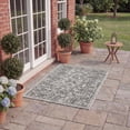 thumbnail image 4 of SAFAVIEH Courtyard Darin Botanical Indoor/Outdoor Area Rug, Grey/Black, 9' x 12', 4 of 15