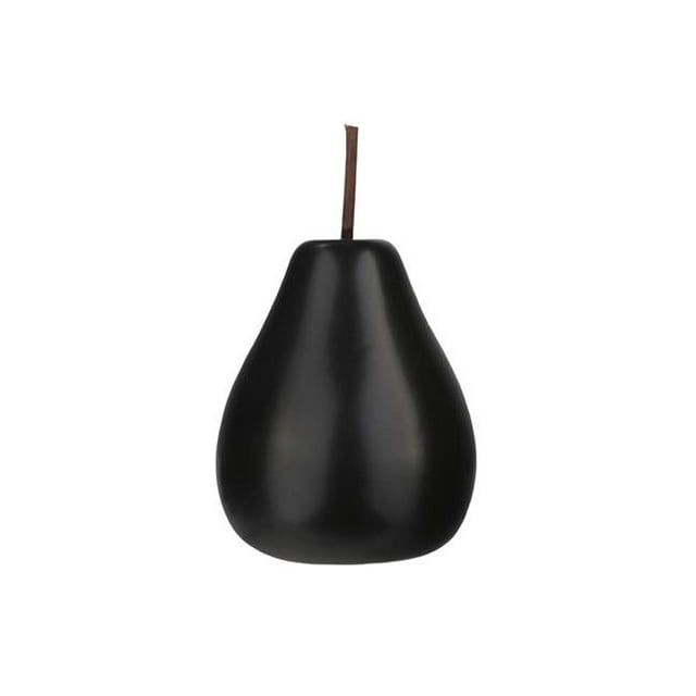 Urban Trends Collection 50981 Porcelain Pear Figurine with Stem, Matte Black - Large