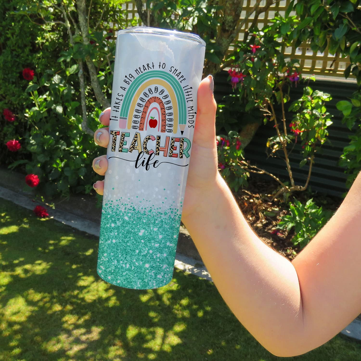 Teacher Gifts for Women - Teacher Appreciation Gifts from Students - Teacher Birthday Gifts, Teacher Christmas Gifts - It Takes a Big Heart to Shape Little Minds - 20oz Teacher Tumbler