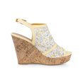 thumbnail image 3 of BLISSFUL STEP Women's Shoes Open Toe Platform Heel Laces Wedge Sandals Yellow Flower 9, 3 of 7