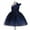 Dark blue, variant on Toddler Girl One Shoulder Dresses Baby Formal Party Wedding Flower Bowknot Dress 2-10T