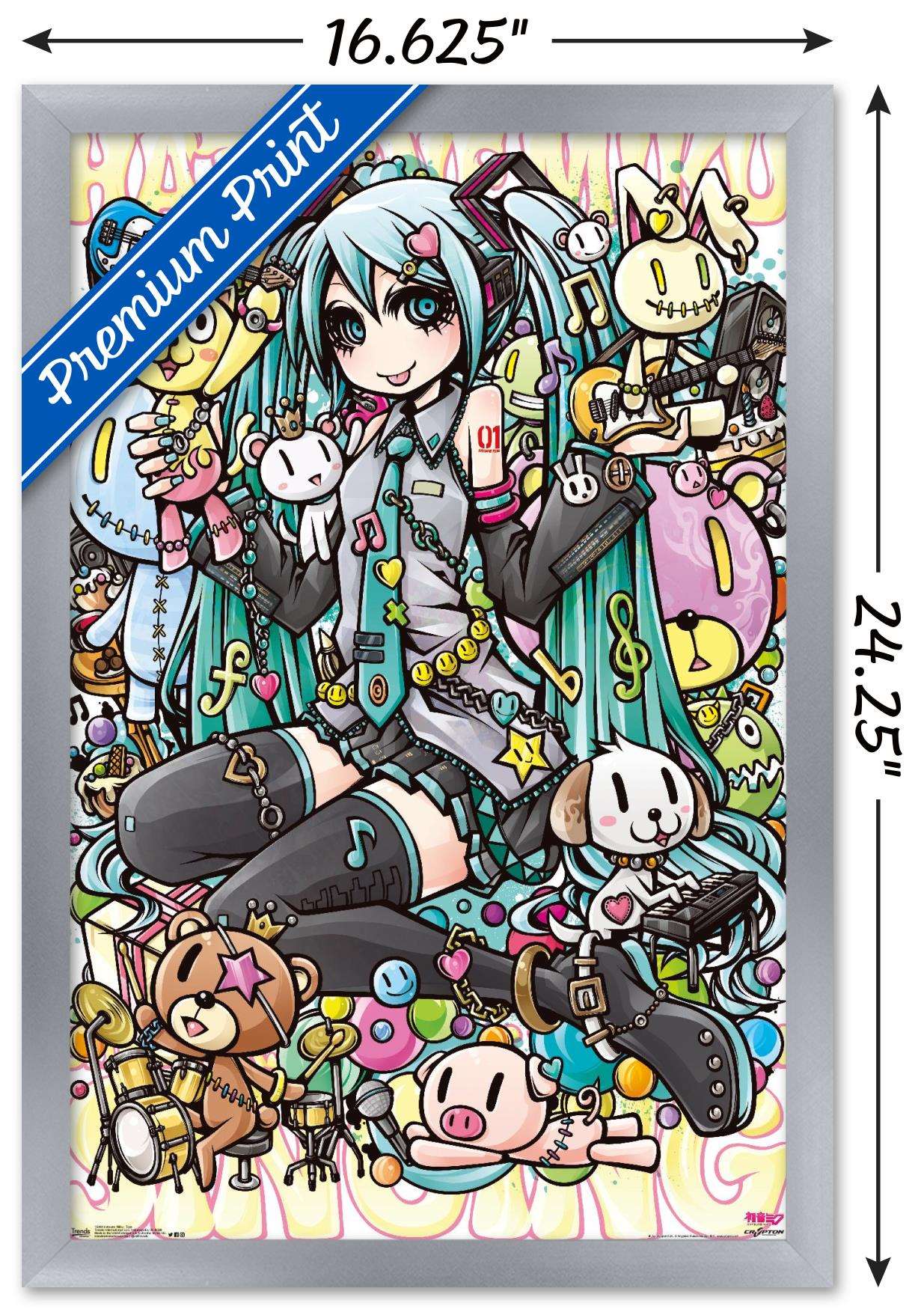 Hatsune Miku - Toys Wall Poster, 14.725" x 22.375", Framed