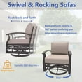 thumbnail image 5 of ALAULM Aluminum Patio Furniture Set with Propane Fire Pit Table 9-seat Metal Outdoor Furniture w/Fire Pit Patio Sectional w/5.1" Cushions for Patio, Backyard, Poolside-Sand, 5 of 7