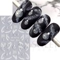 thumbnail image 3 of Pegatina de Arte de uñas de Navidad con purpurina plateada 3D, árbol de invierno, copo de nieve, pluma, hoja, linterna, regalo, deslizador de vino, accesorio de manicura DIY, 3 of 7