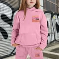 thumbnail image 4 of SGMVNU Boys 2 Piece Outfits Girls Sweatsuit Set Graphic Print Long Sleeve Hoodie and Sweatpants Fall Winter Clothes, Size 10-11 Years, Pink, 4 of 4