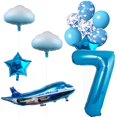 thumbnail image 1 of Set de globos aeroplanos MPRVAKYF para decoración de fiestas, 31 pulgadas, azul, 1 of 2