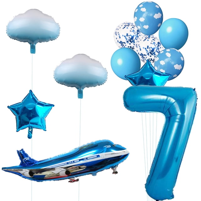 Set de globos aeroplanos MPRVAKYF para decoración de fiestas, 31 pulgadas, azul