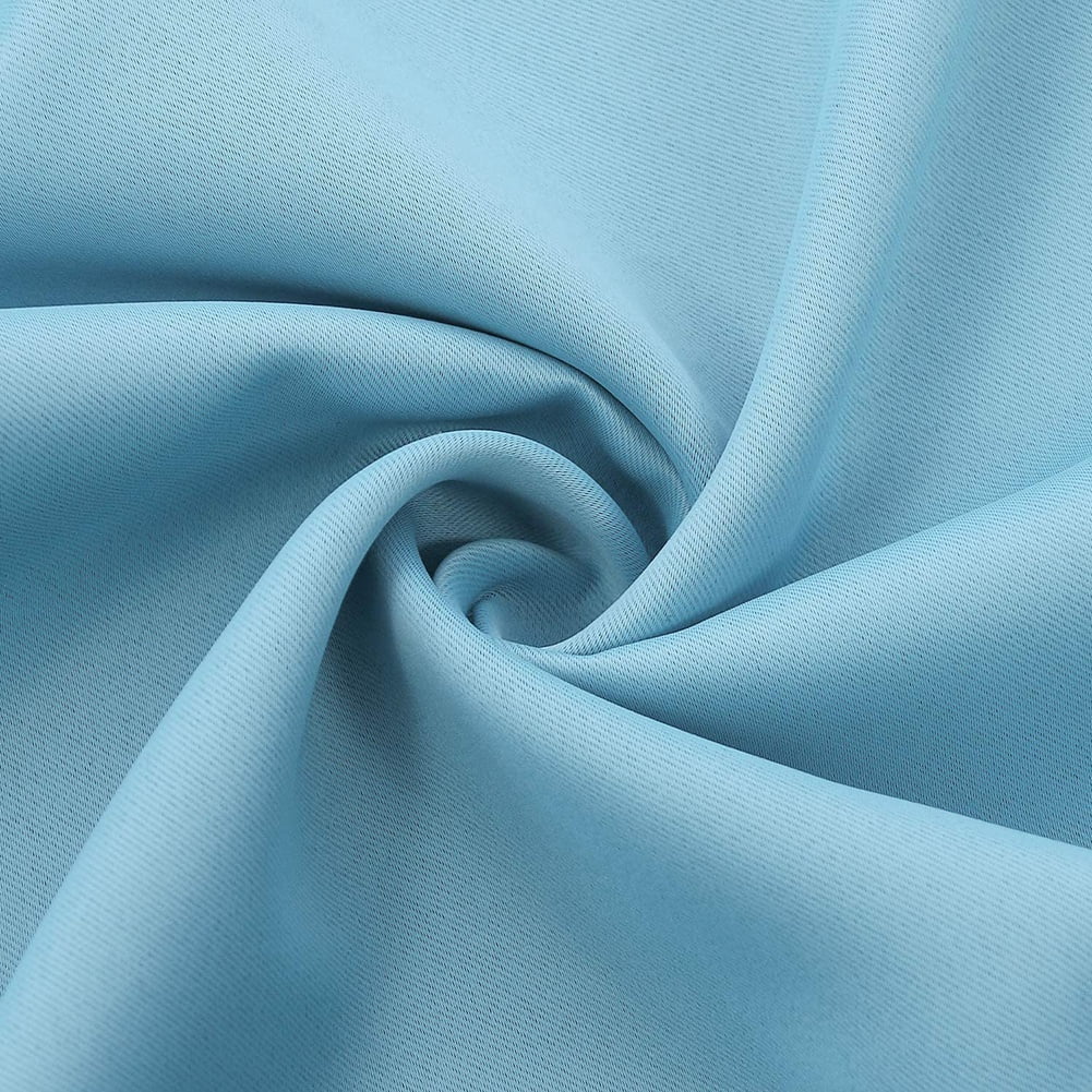 Blackout Curtains 84 inches Long for Living Room, Room Darkening Window Curtain Panels, Rod Pocket Thermal Insulated Solid Drapes for Bedroom, 42x84 inch, Pale Blue, 2 Panels